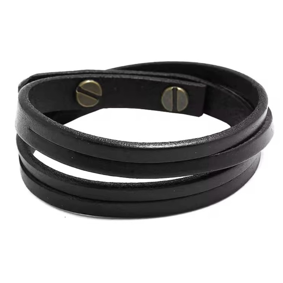 Mans Leather Wrap Bracelet 8” - Picture 6 of 7